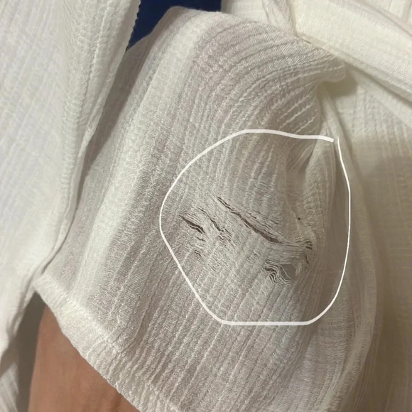 Entro | Elizabeth‎ Tiered Puff Bubble Sleeve Dress White Layered Bohemian Small - Picture 10 of 12